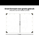 Transparant Afdekzeil 3x2,5m – Waterdicht PVC Zeil met Oogjes – Windbestendig Doorzichtig Zeil voor Overkapping, Tuin, Terras, Veranda & Carport – Versterkte Hoeken