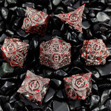 7 delige Metal Dice Set “Bloodsplatter