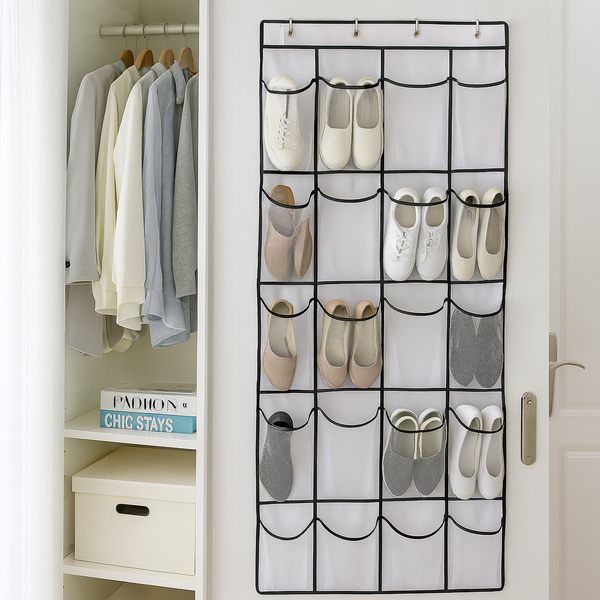 Schoenenkast Hangend - Schoenenzak 35 vakken - Opbergen van Schoenen aan Deur - Schoenenzak Wit - Oplossing voor rondslingerende schoenen - Hoogwaardige Schoenenkast