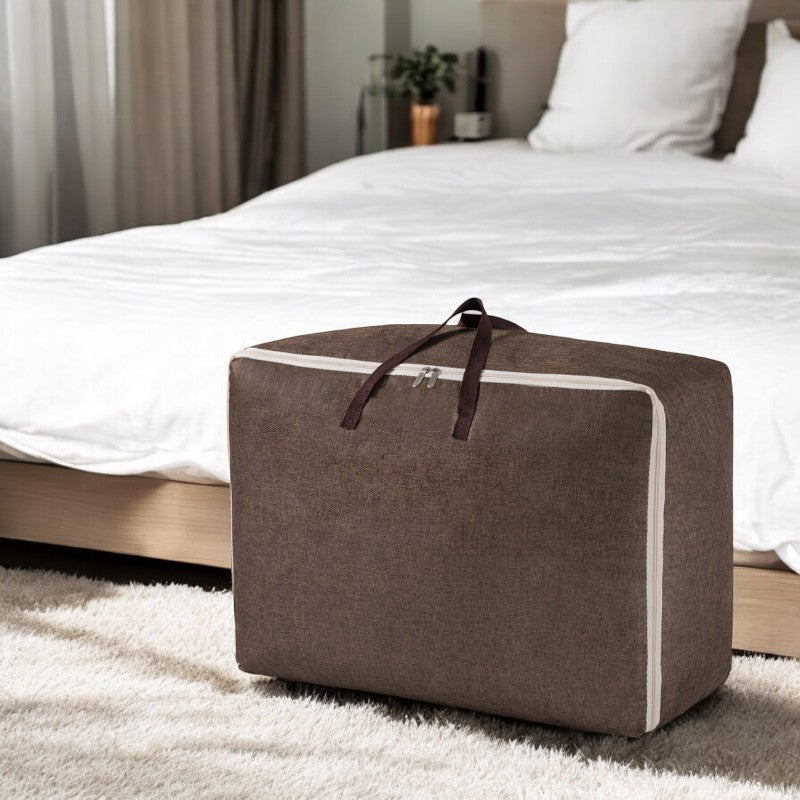 Opbergzak XXL Dekbed - Bruin - 70 x 50 x 30 cm - Opbergtas voor Dekbed en Kleding - Kledingzak XXL