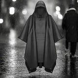 Poncho - Zwart - One Size Fits All - Fietsponcho Fiets - Reflecterende strips - Dames & Heren - Waterdicht