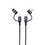 3-in-1 USB Kabel – 1 meter – Snelladen & Dataoverdracht – USB naar USB-C - Lightning – Nylon Gevlochten – Zwart
