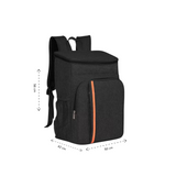 Rugzak Koeltas 30L – Waterdichte Koelrugzak met Isolatie – Ideaal voor Strand, Picknick & Outdoor – Lichtgewicht en Comfortabel – Zwart met Oranje Streep