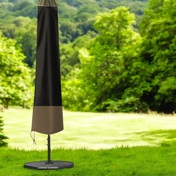 Parasolhoes - Zwart/Bruin - 240 cm x 55 cm - Parasolhoes Staande Parasol - Max. 3.5 meter