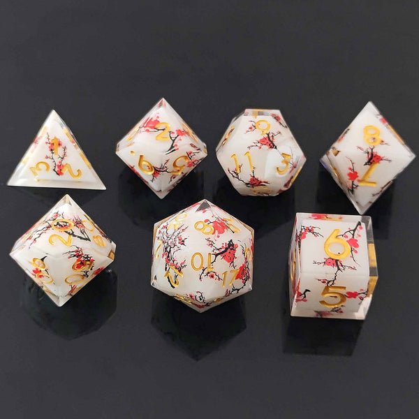 7 delige Resin Dice Set “Sakura Bloesem”