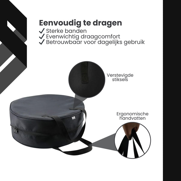 EV Kabel Tas – Opbergtas voor Laadkabel Auto – Waterdichte Kabel Organizer Auto Kofferbak – Geschikt voor EV, Startkabels & Verlengkabels tot 26 Meter – 40 cm Rond Formaat