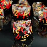 7 delige Resin Dice Set “Eruption Core