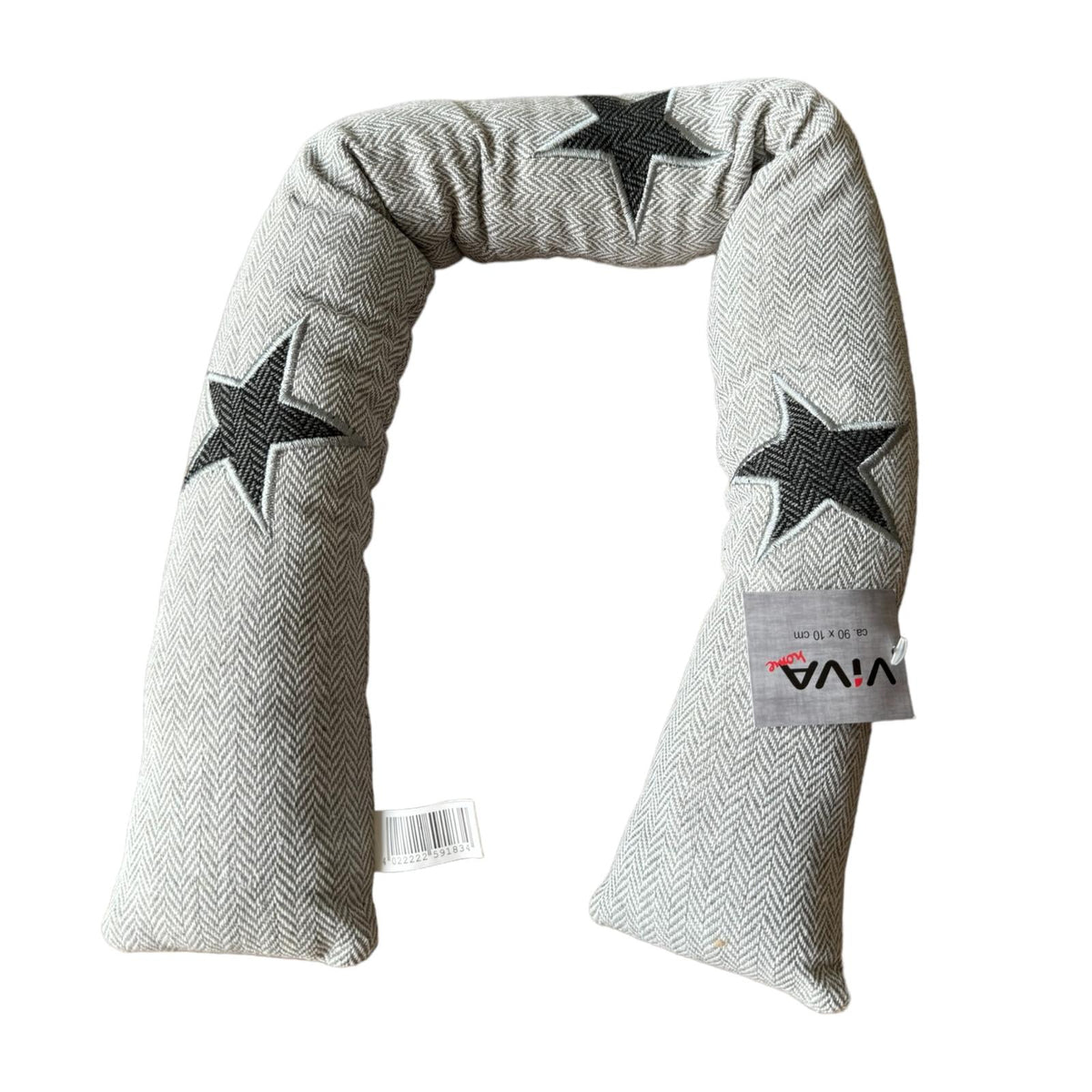 Tochtrol - Grijs Sterren - Katoen - 90 x 10 cm - Tochthond - Tochtstopper - Isolatie tegen Tocht