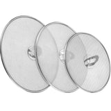 RVS Antispatdeksel Set van 3 – Ø20 - Ø25 - Ø30 cm – Spatdeksel voor Pan – Fijne Antispat Zeef – Vetbeschermer voor Bakken & Braden – Vaatwasserbestendig – Universeel Formaat