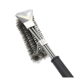 BBQ Borstel met Schraper - BBQ Accessoires - BBQ Schoonmaakborstel geschikt voor alle merken - 2 in 1 - Barbecue Staalborstel - RVS - Zilver