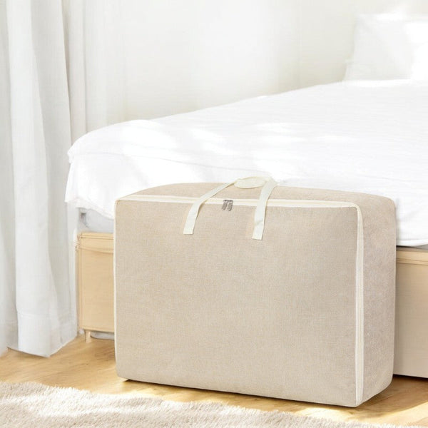 Opbergzak XXL Dekbed - Beige - 70 x 50 x 30 cm - Opbergtas voor Dekbed en Kleding - Kledingzak XXL