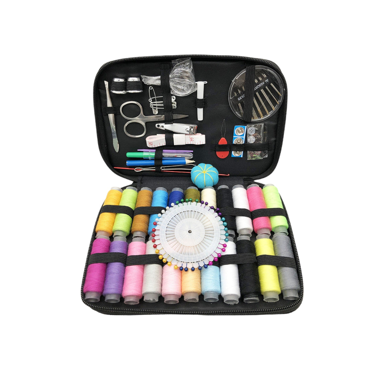 Naaiset - 139 delig - Zwart - 20 x 14 cm - Naaidoos voor op Reis - Naaisetje - Naai set