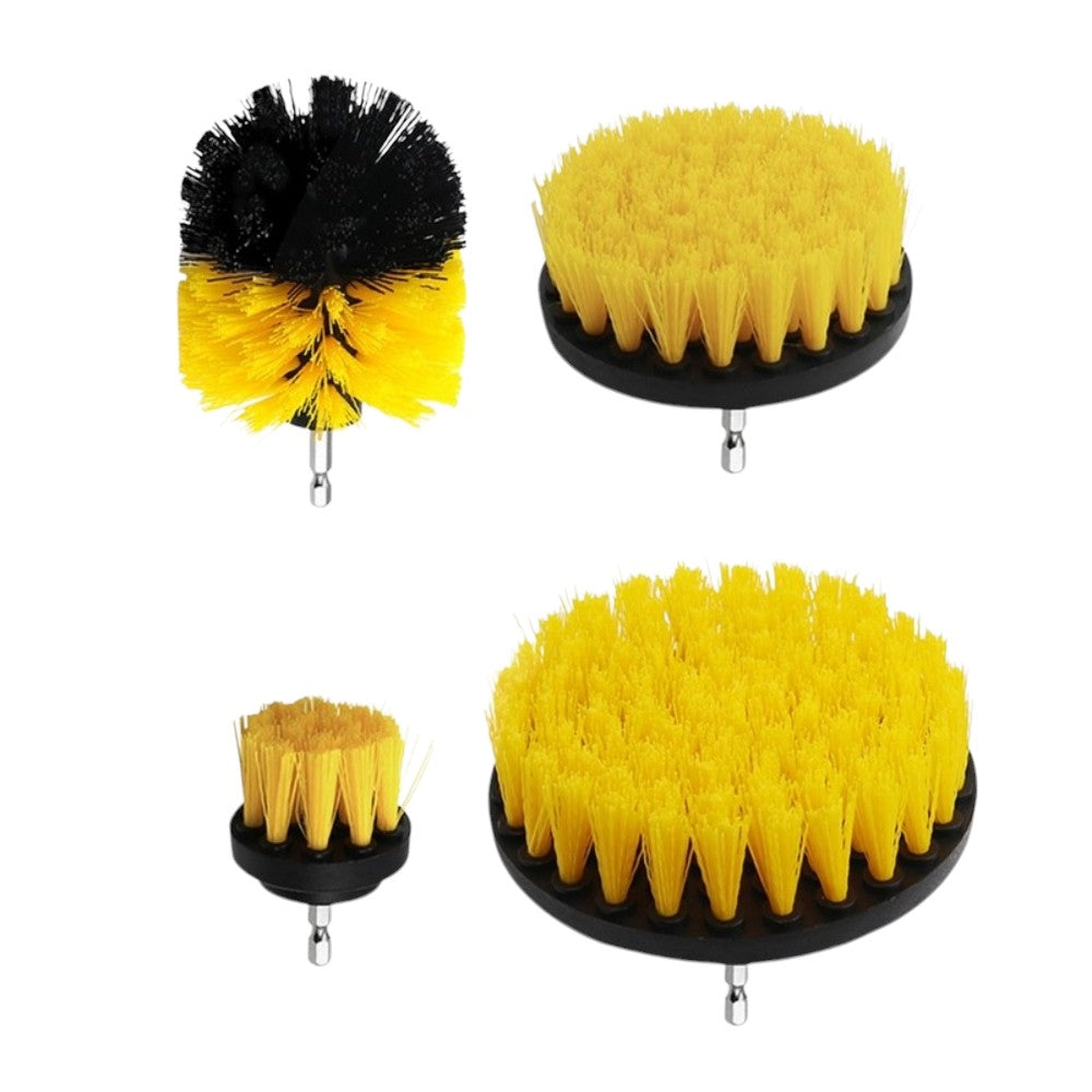 Borstelset voor Boormachine - 4 Delig - 50mm - 89mm - 100mm - 120mm - Schrobborstel Opzetstuk - Boorborstels - Reinigingsborstels voor Buiten en Binnen