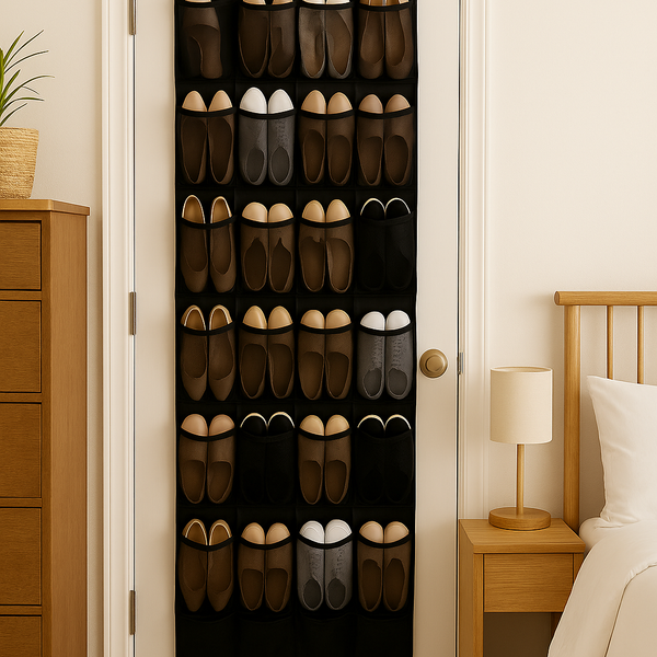 Schoenenkast Hangend - Schoenenzak 35 vakken - Opbergen van Schoenen aan Deur - Schoenenzak Zwart - Oplossing voor rondslingerende schoenen - Hoogwaardige Schoenenkast