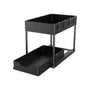Gootsteenkast Organizer - 2 laags - 76 x 34,5 x 22 cm - Keukenkast Organizer - Zwart - Uitrekbaar