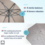 Kopu® Valencia Parasol Rond 300 cm met Beschermhoes - Taupe