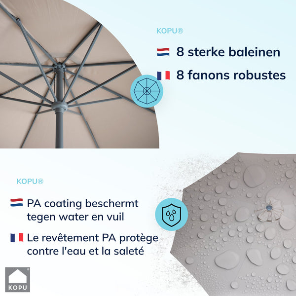 Kopu® Valencia Parasol Rond 300 cm met Beschermhoes - Taupe