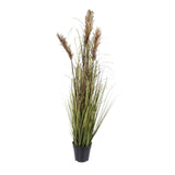 Kopu® Kunstplant Pluimgierst 122 cm - 5 halmen - in zwarte pot