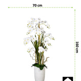 Kopu® Kunstplant Orchidee 160 cm Wit in Hoge Bloempot - Phalaenopsis