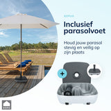 Kopu® Leon Parasol Rechthoek 150x250 cm - met Hoes en Voet - Creme
