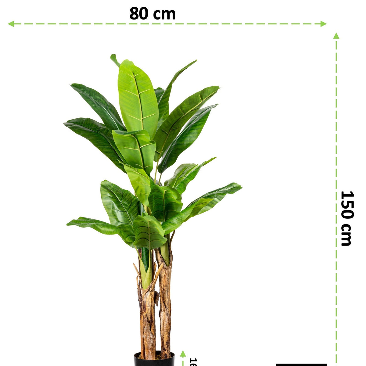 Kopu® Kunstplant Bananenplant 150 cm met 21 bladeren - Nepplant