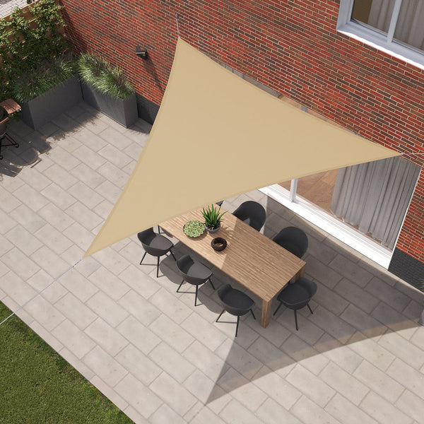 Kopu® Schaduwdoek Driehoek 3x3x3 mtr Waterdicht 230 grams - Zand