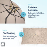Kopu® Sevilla Parasol Rechthoek 200x300 cm met Hoes - Balkonparasol Creme