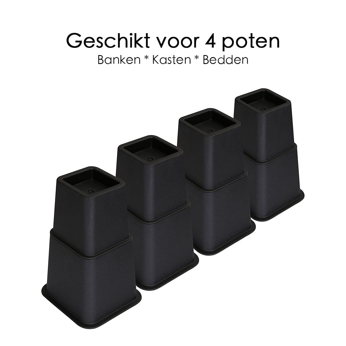 Meubelverhoger Set - Verstelbare Poten - 8 stuks - Zwart