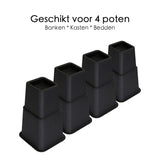 Meubelverhoger Set - Verstelbare Poten - 8 stuks - Zwart