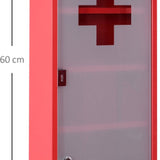 4goodz Medicijnkastje EHBO-kastje met slot RVS 12x30x60 cm - Rood