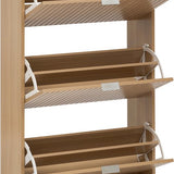 Schoenenkast Tasso 3 lades 24x63x131 cm - voor 18 paar - Bruin