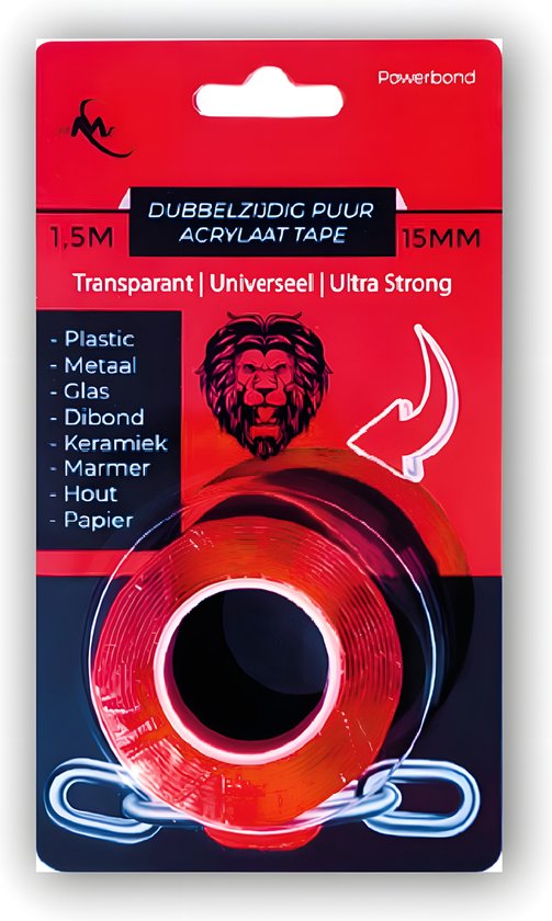 24ME® Montagetape - Dubbelzijdig Tape 1.5 Meter - Transparant - Binnen & Buiten Oplossingen - Nano Tape