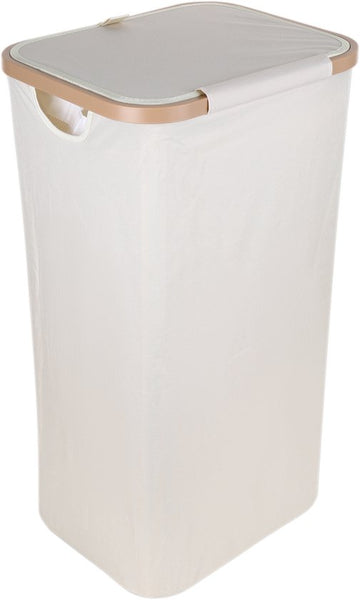 Wasmand met Deksel – Opvouwbare Wasmand – Wasbox 100L – Wassorteerder met Binnenzak – Beige – Voor Badkamer, Slaapkamer en Wasruimte