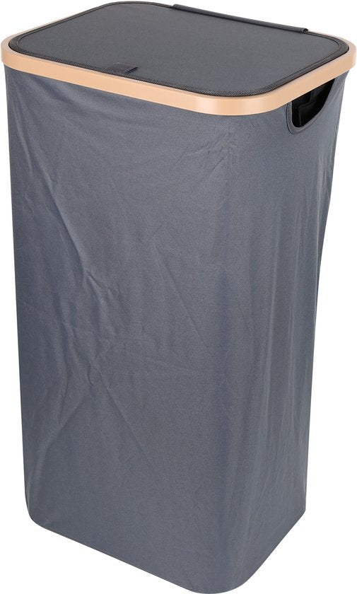 Wasmand met Deksel – Opvouwbare Wasmand – Wasbox 100L – Wassorteerder met Binnenzak – Zwart – Voor Badkamer, Slaapkamer en Wasruimte