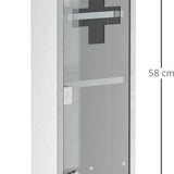 4goodz Medicijnkastje EHBO-kastje met slot RVS 12x20x58 cm
