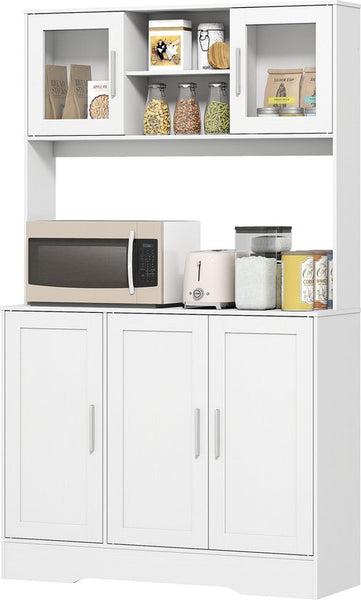 Keukenkast Scandinavisch Design met Glazen Deuren - Wit