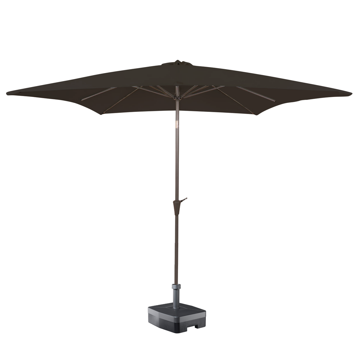 Kopu® Malaga Parasol Vierkant 200x200 cm met Knikarm - Antraciet