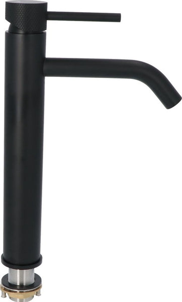 Luzzo® Serru - Messing Wastafelkraan Hoog Diamondgrip - Mat Zwart