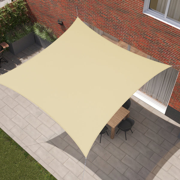 Kopu® Schaduwdoek 4x4m Vierkant Waterdicht 230 gram Zonnedoek - Creme