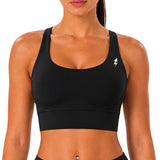 SparkNine Elevate sport-bh - XL - zwart - gekruiste rug - push-up effect - stevige ondersteuning - met uitneembare pads