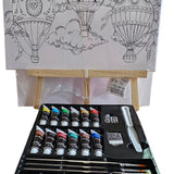 Nassau Fine Art - Leren Schilderen - Schilder Set - Volwassenen - Kinderen - Hobby - Inclusief Verf - Inclusief Kwasten - Canvas Bedrukt - Schildersezel - Moederdag - Vaderdag - Hobby - Professional - Verjaardag