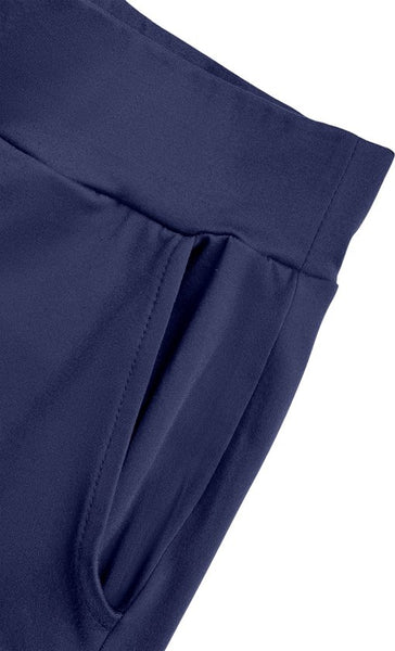 SparkNine Horizon flare broek - dames legging met zakken - petite pijplengte - S - donkerblauw - hoge taille - stijlvol & elastisch - sportlegging