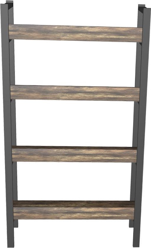 4livingz Retro Boekenkast met 4 planken 30x80x144 cm - Bruin/Zwart