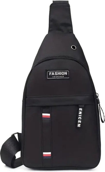 Sasemy - Borsttas Sling Bag Voor Heren - Sling Bag - 2 rits-vakken - Dames - Heren - Zwart #3 - 30 x 16 x 6 - Slingbag - Sbag - Schoudertas - Rugzak - Crossbody bag - Vaderdag Cadeau - Verjaardag Cadeau - Sinterklaas Cadeau - Kerst Cadeau