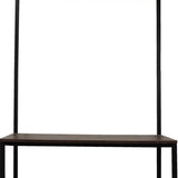 4livingz Stevige Retro Kapstok Bank 42x100x183 cm - zwart/bruin