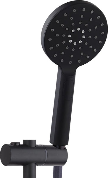 Luzzo® Flower Black Doucheset Thermostaatkraan met Glijstang - Zwart