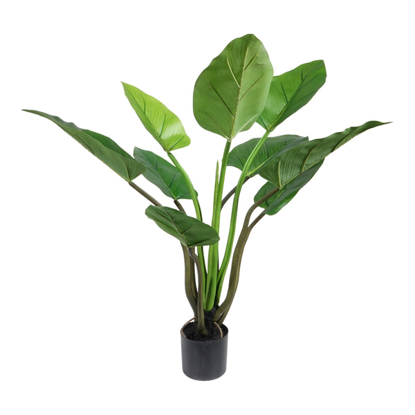 Kopu® Kunstplant Philodendron 110 cm - 9 bladeren - in zwarte pot