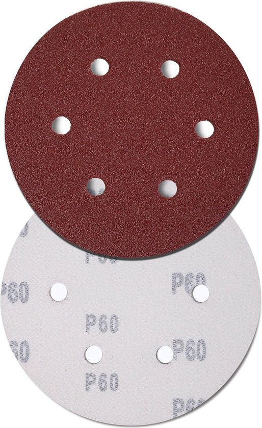 Rodopi® 100x Korrel Schuurpapier 150mm - 6 gats Excentrisch Schuurmachine