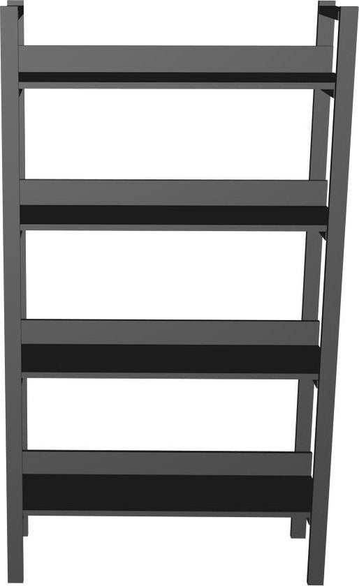 4livingz Retro Boekenkast met 4 planken 30x80x144 cm - Zwart-Bruin