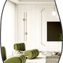 Wandspiegel - 85 x 52 cm - Zwart - Asymmetrische Spiegel, Grote Unieke Make-Up Spiegel - Wandgemonteerde Spiegel - Dressingspiegel voor Woonkamer, Slaapkamer en Badkamer - Badkamer Spiegel